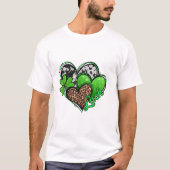 St Patrick's Day Leopard Hear T-Shirt (Vorderseite)