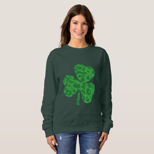 St. Patrick's Day Leopard Kleeblatt Shirt - Cheeta (Vorne ganz)
