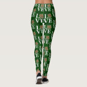 St Patricks Day Leopard Liebe Kleeblatt Leggings (Rückseite)