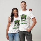 St Patrick's Day Leopard Messy Bun Shenanigans Coo T-Shirt (Unisex)