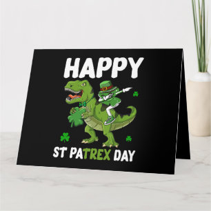 St Patricks Day Leprechaun auf Dinosaurier Geschen Karte