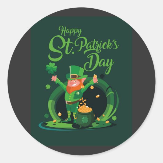 St. Patrick's Day Leprechaun Aufkleber (Vorderseite)