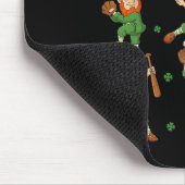 St Patricks Day Leprechaun Baseball Player Boys Gi Mousepad (Ecke)