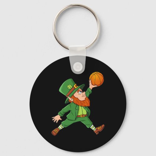 St Patricks Day Leprechaun Basketball Lucky Boys G Schlüsselanhänger (Vorderseite)