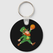 St Patricks Day Leprechaun Basketball Lucky Boys G Schlüsselanhänger (Rückseite)