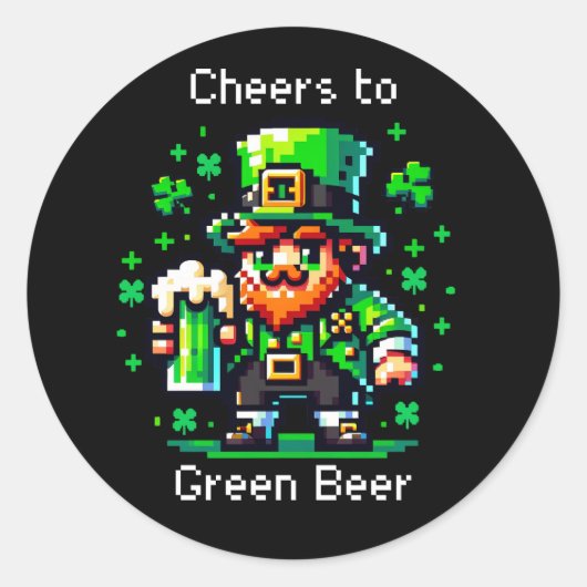 St Patrick's Day Leprechaun | Beifall für Grünes B Runder Aufkleber (Vorderseite)