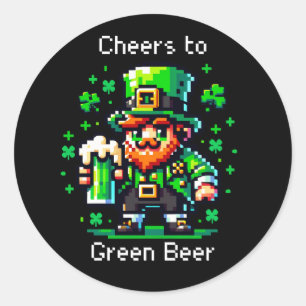 St Patrick's Day Leprechaun   Beifall für Grünes B Runder Aufkleber