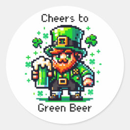 St Patrick's Day Leprechaun | Beifall für Grünes B Runder Aufkleber
