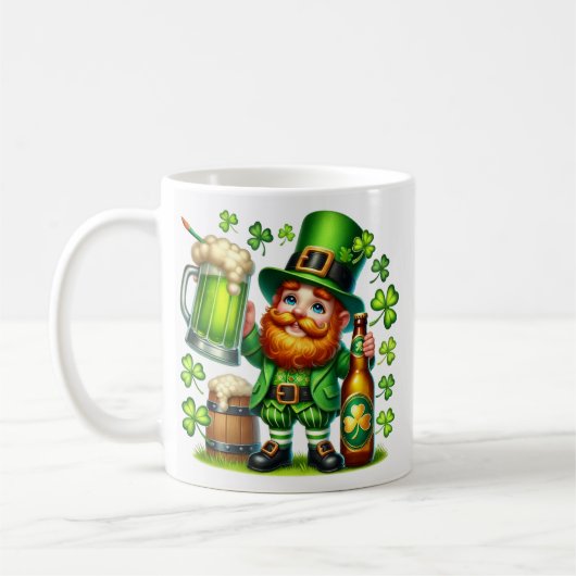 St. Patrick's Day Leprechaun Bier Design-65218 Kaffeetasse (Links)