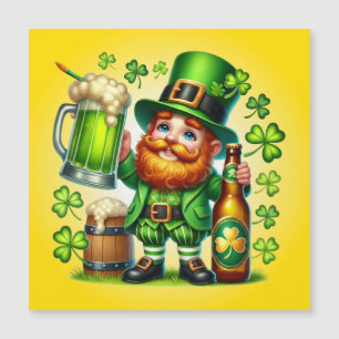 St. Patrick's Day Leprechaun Bier Design-65218 Magnetkarte