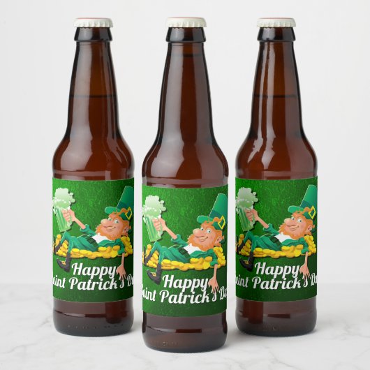St Patrick's Day Leprechaun Bierflaschenetikett (Flaschen)