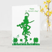 St. Patrick's Day Leprechaun Card Karte (Gelbe Blume)