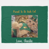 St Patrick's Day Leprechaun Cat  Fleecedecke (Vorderseite (Horizontal))