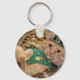 St Patrick's Day Leprechaun Cat Keychain Schlüsselanhänger
