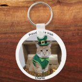 St Patrick's Day Leprechaun Cat Keychain Schlüsselanhänger (Rückseite)