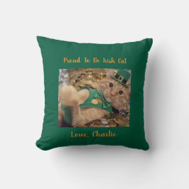 St Patrick's Day Leprechaun Cat  Kissen