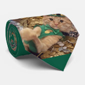 St Patrick's Day Leprechaun Cat  Krawatte (Gerollt)