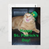 St Patrick's Day Leprechaun Cat Postcard Postkarte (Vorne/Hinten)