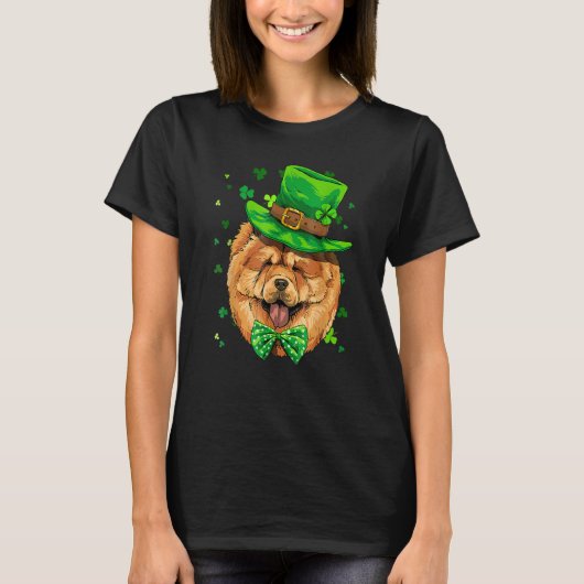 St Patrick's Day Leprechaun Chow Chow Pet Dog Sham T-Shirt (Vorderseite)