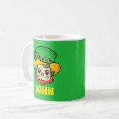 St. Patrick's Day Leprechaun Custom Kids Green Tas Kaffeetasse (Vorderseite Links)