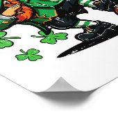 St Patricks Day Leprechaun Dab Fußball Männer Jung Poster (Ecke)