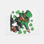 St Patricks Day Leprechaun Dab Fußll Männer Jungen Fleecedecke (Vorderseite (Horizontal))