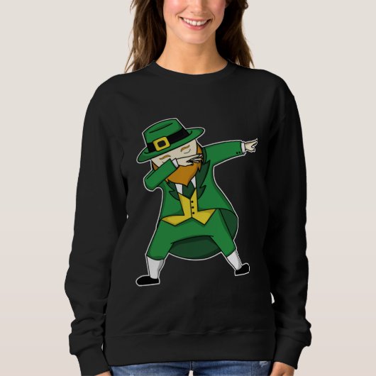 St Patricks Day leprechaun dabbing st patty s Kids Sweatshirt (Vorderseite)