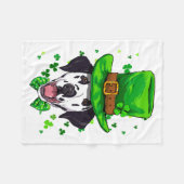 St Patricks Day Leprechaun Dalmatian Haustier Hund Fleecedecke (Vorderseite (Horizontal))