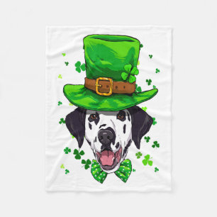 St Patricks Day Leprechaun Dalmatian Haustier Hund Fleecedecke