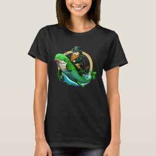 St Patricks Day Leprechaun Dolphin Kleeblatt Funny T-Shirt