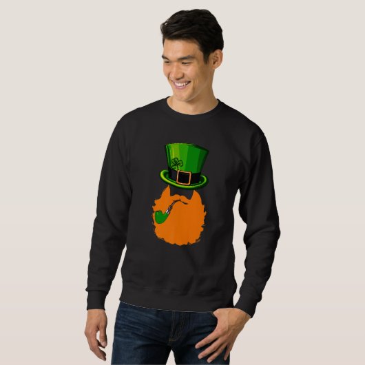 St Patrick's Day Leprechaun Face Beard Shamrock Gi Sweatshirt (Vorne ganz)