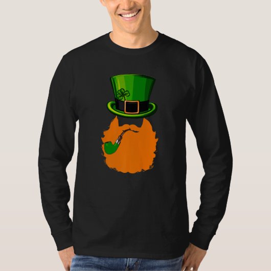 St Patrick's Day Leprechaun Face Beard Shamrock Gi T-Shirt (Vorderseite)