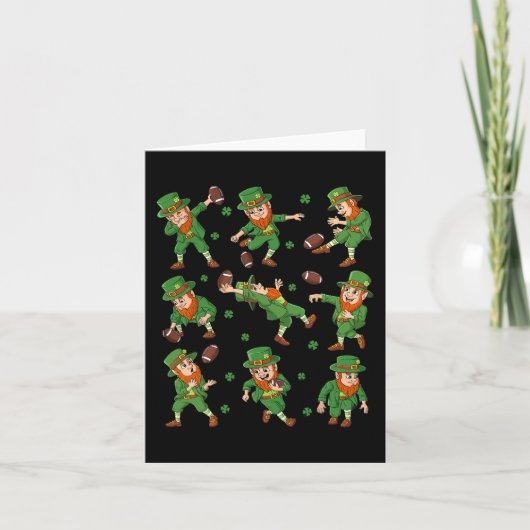 St Patricks Day Leprechaun Football Player Cloud Karte (Vorderseite)