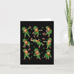 St Patricks Day Leprechaun Football Player Cloud Karte