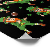 St Patricks Day Leprechaun Football Player Cloud Poster (Ecke)