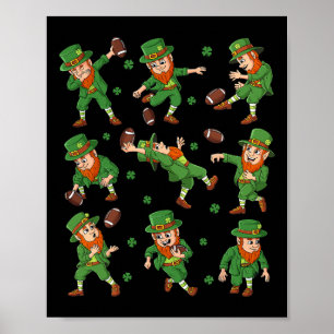 St Patricks Day Leprechaun Football Player Cloud Poster