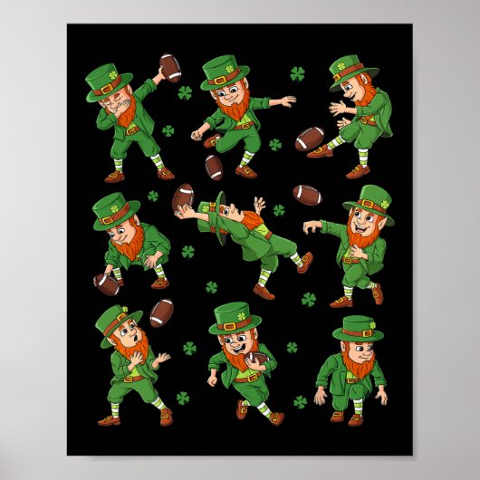 St Patricks Day Leprechaun Football Player Cloud Poster (Vorne)