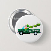 St Patricks Day Leprechaun Funny Drink Beer Button (Vorne & Hinten)
