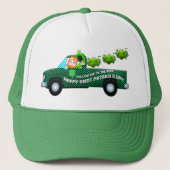 St Patricks Day Leprechaun Funny Drink Beer Truckerkappe (Vorderseite)