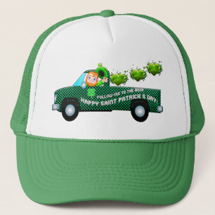 St. Patricks Day Leprechaun Funny Drink Bier Truckerkappe