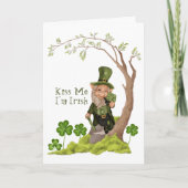 St. Patrick's Day Leprechaun Funny Gruß Karte (Vorderseite)