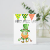 St. Patrick's Day Leprechaun Gnome Covid Gesichtsm Postkarte (Stehend Vorderseite)