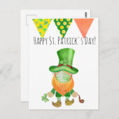St. Patrick's Day Leprechaun Gnome Covid Gesichtsm Postkarte (Vorne/Hinten)