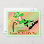 St Patrick's Day Leprechaun Gold Postkarte (Vorne/Hinten)