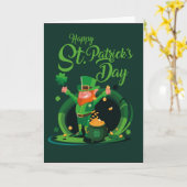St. Patrick's Day Leprechaun Grußkarte Karte (Gelbe Blume)