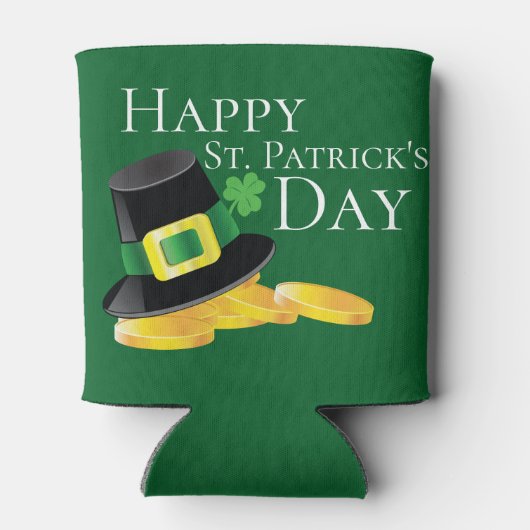 St. Patrick's Day Leprechaun Hat & Gold Coins Dosenkühler (Rückseite)