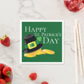 St. Patrick's Day Leprechaun Hat & Gold Coins Serviette (Beispiel)