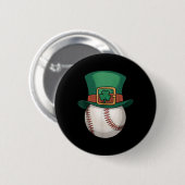 St Patricks Day Leprechaun Hat Kleeblatt Baseball Button (Vorne & Hinten)