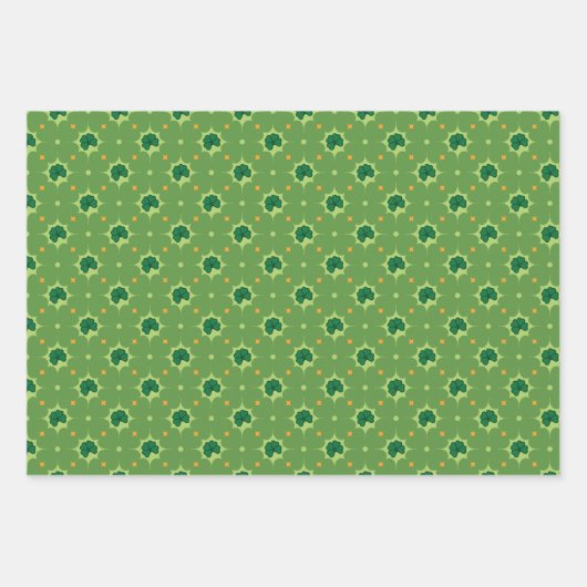St Patrick's Day Leprechaun Hat Kleeblatt Flag Gol Geschenkpapier Set (Vorderseite 2)