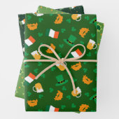 St Patrick's Day Leprechaun Hat Kleeblatt Flag Gol Geschenkpapier Set (Beispiel)